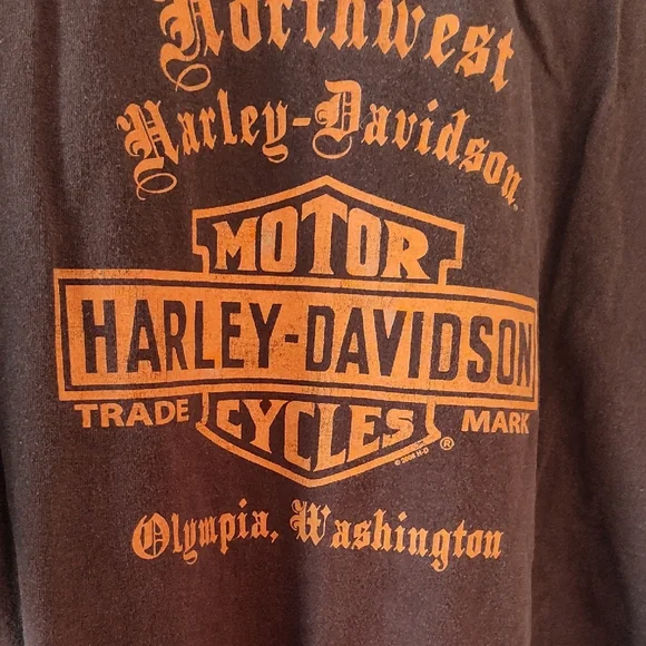 Harley-Davidson Dark Brown Tee with Vintage Graphic - Picture 3 of 4